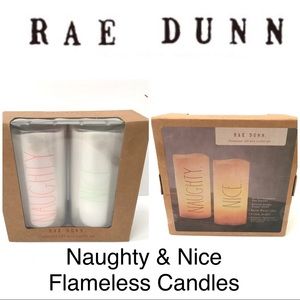 ❤️💚New Rae Dunn Naughty & Nice Flameless Candles
